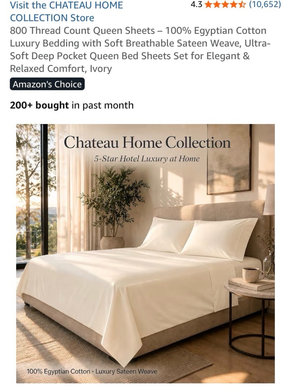Luxury Sateen Sheet Set - Ivory